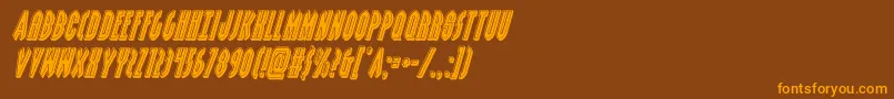 grendelsmotherbevelital Font – Orange Fonts on Brown Background