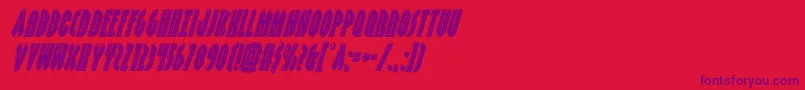 フォントgrendelsmotherbevelital – 赤い背景に紫のフォント