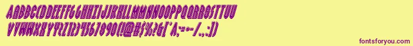 grendelsmotherbevelital Font – Purple Fonts on Yellow Background