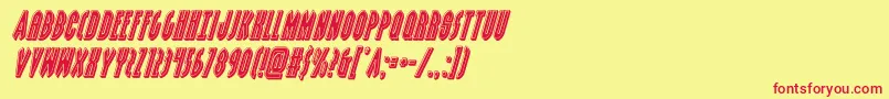 grendelsmotherbevelital Font – Red Fonts on Yellow Background