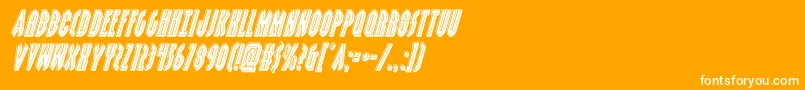 grendelsmotherbevelital-Schriftart – Weiße Schriften auf orangefarbenem Hintergrund