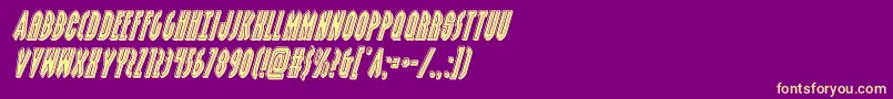 フォントgrendelsmotherbevelital – 紫の背景に黄色のフォント