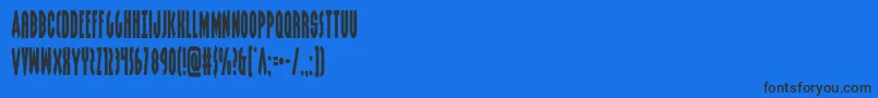 フォントgrendelsmothercond – 黒い文字の青い背景