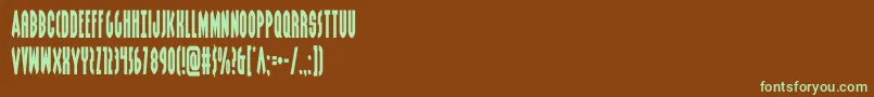 Czcionka grendelsmothercond – zielone czcionki na brązowym tle