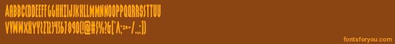 grendelsmothercond Font – Orange Fonts on Brown Background