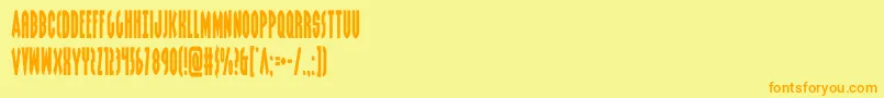 grendelsmothercond Font – Orange Fonts on Yellow Background