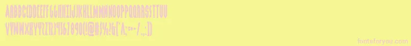 フォントgrendelsmothercond – ピンクのフォント、黄色の背景