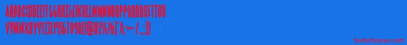 grendelsmothercond Font – Red Fonts on Blue Background