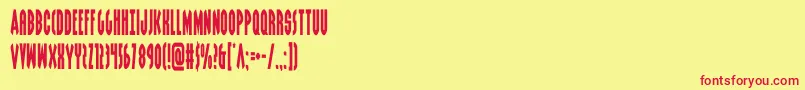 grendelsmothercond Font – Red Fonts on Yellow Background
