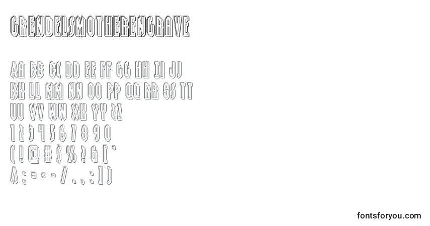 Schriftart Grendelsmotherengrave (128538) – Alphabet, Zahlen, spezielle Symbole