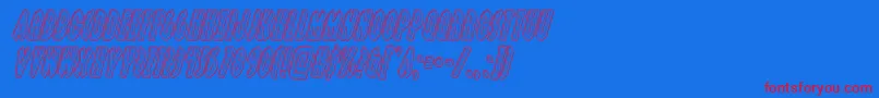 Шрифт grendelsmotherengraveital – красные шрифты на синем фоне