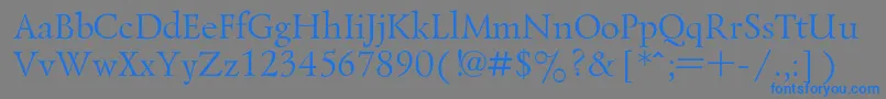 フォントLazurski – 灰色の背景に青い文字