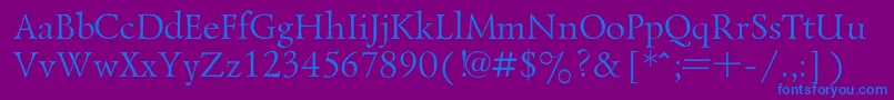 フォントLazurski – 紫色の背景に青い文字