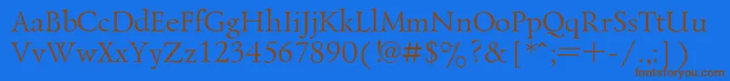 Шрифт Lazurski – коричневые шрифты на синем фоне