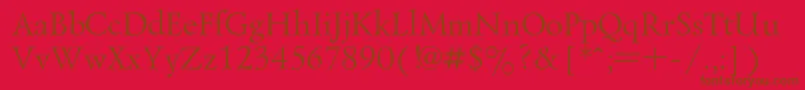 Czcionka Lazurski – brązowe czcionki na czerwonym tle