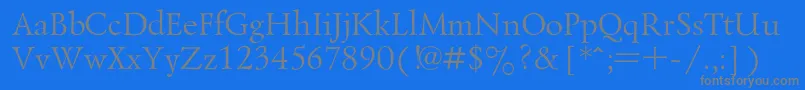 Lazurski-fontti – harmaat kirjasimet sinisellä taustalla