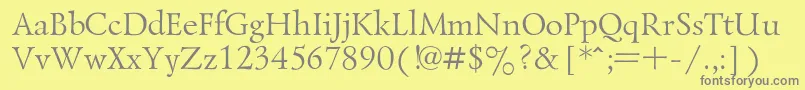 Lazurski-fontti – harmaat kirjasimet keltaisella taustalla