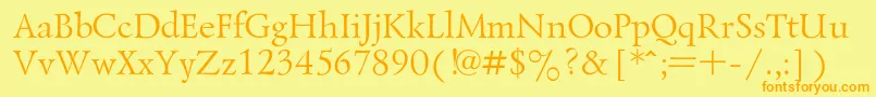 Lazurski-fontti – oranssit fontit keltaisella taustalla