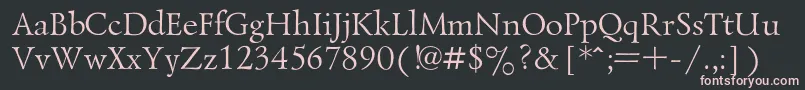 Lazurski-fontti – vaaleanpunaiset fontit mustalla taustalla