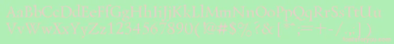 Lazurski-fontti – vaaleanpunaiset fontit vihreällä taustalla