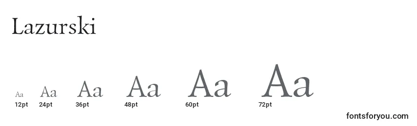 Größen der Schriftart Lazurski