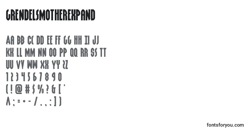 Grendelsmotherexpand (128540) Font – alphabet, numbers, special characters