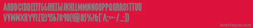 Fonte grendelsmotherexpand – fontes cinzas em um fundo vermelho