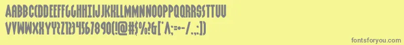 grendelsmotherexpand-Schriftart – Graue Schriften auf gelbem Hintergrund