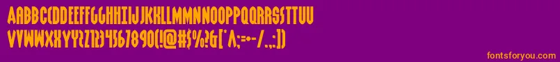 フォントgrendelsmotherexpand – 紫色の背景にオレンジのフォント