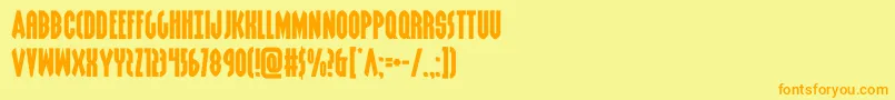 grendelsmotherexpand Font – Orange Fonts on Yellow Background