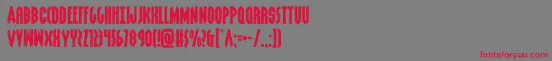フォントgrendelsmotherexpand – 赤い文字の灰色の背景