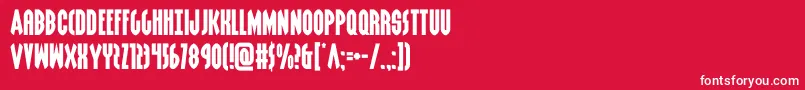 grendelsmotherexpand-fontti – valkoiset fontit punaisella taustalla