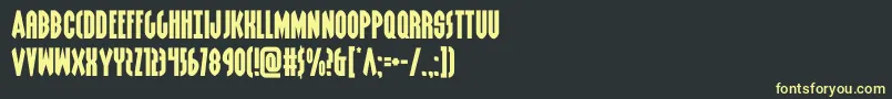 grendelsmotherexpand-fontti – keltaiset fontit mustalla taustalla