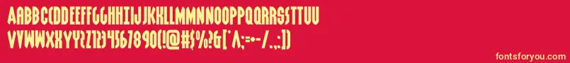 grendelsmotherexpand Font – Yellow Fonts on Red Background