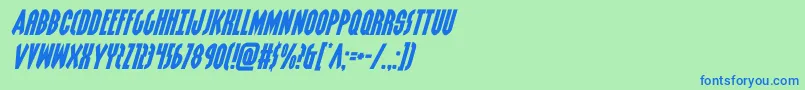grendelsmotherexpandital Font – Blue Fonts on Green Background