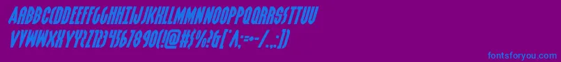 フォントgrendelsmotherexpandital – 紫色の背景に青い文字