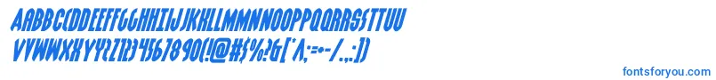 フォントgrendelsmotherexpandital – 白い背景に青い文字
