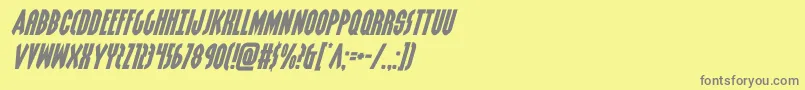 フォントgrendelsmotherexpandital – 黄色の背景に灰色の文字