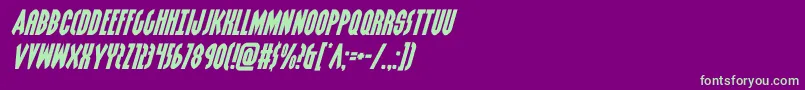 フォントgrendelsmotherexpandital – 紫の背景に緑のフォント