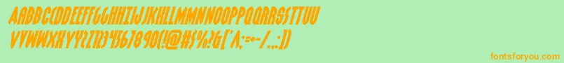 grendelsmotherexpandital Font – Orange Fonts on Green Background