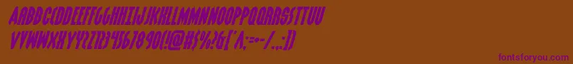 フォントgrendelsmotherexpandital – 紫色のフォント、茶色の背景