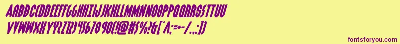 フォントgrendelsmotherexpandital – 紫色のフォント、黄色の背景