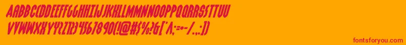 grendelsmotherexpandital-Schriftart – Rote Schriften auf orangefarbenem Hintergrund