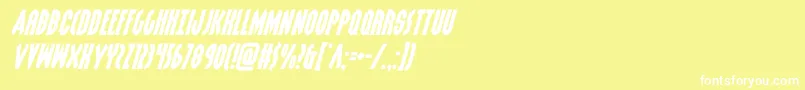 grendelsmotherexpandital-Schriftart – Weiße Schriften auf gelbem Hintergrund
