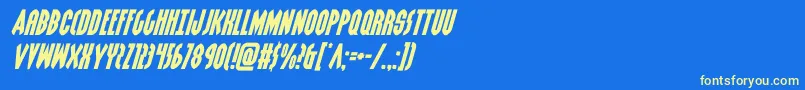 grendelsmotherexpandital-fontti – keltaiset fontit sinisellä taustalla
