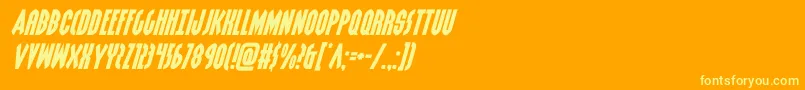 フォントgrendelsmotherexpandital – オレンジの背景に黄色の文字