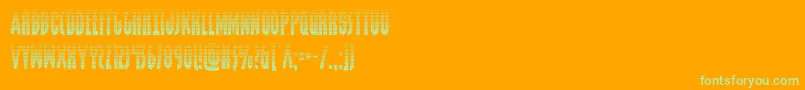 Fonte grendelsmothergrad – fontes verdes em um fundo laranja