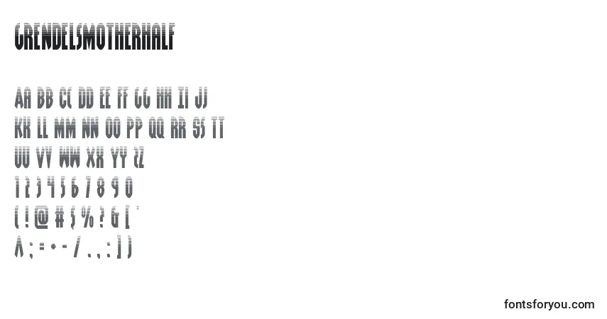 Schriftart Grendelsmotherhalf (128544) – Alphabet, Zahlen, spezielle Symbole