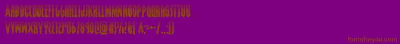 grendelsmotherhalf-fontti – ruskeat fontit violetilla taustalla