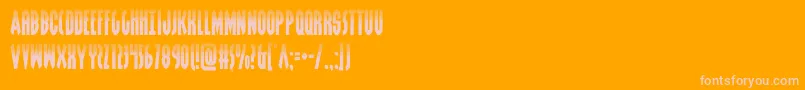 grendelsmotherhalf-fontti – vaaleanpunaiset fontit oranssilla taustalla